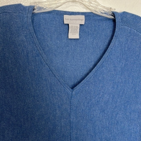 Soft Surroundings Sweater Dress Women's M Blue Slouchy Pocket  Touch of Cashmere - Picture 7 of 12